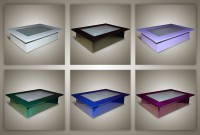 Luminárias para teto e parede com vidro jateado nas cores e medida 25x25x8